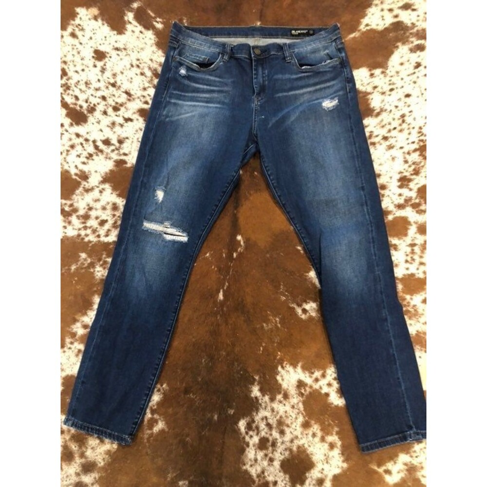 Blank NYC Highly Distressed Skinny Jeans Women's Bleached Medium Wash SZ 32